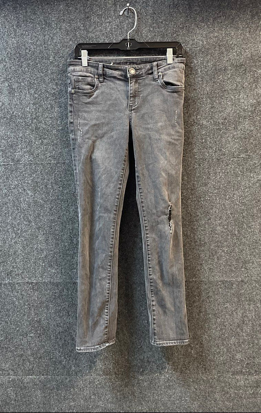 Kut From The Kloth Women's Catherine Boyfriend Jeans Black Distressed Sz 2