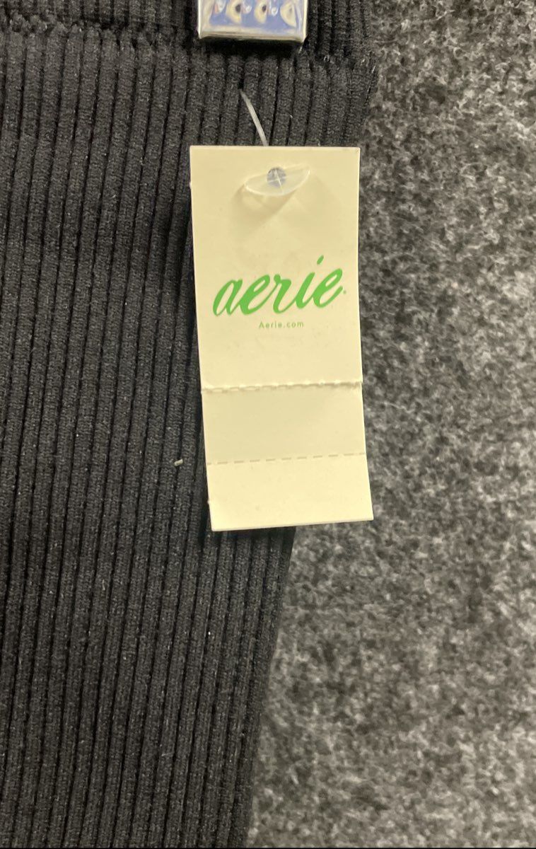 aerie Women's Black Ribbed Bandeau Tube Top NWT Size M