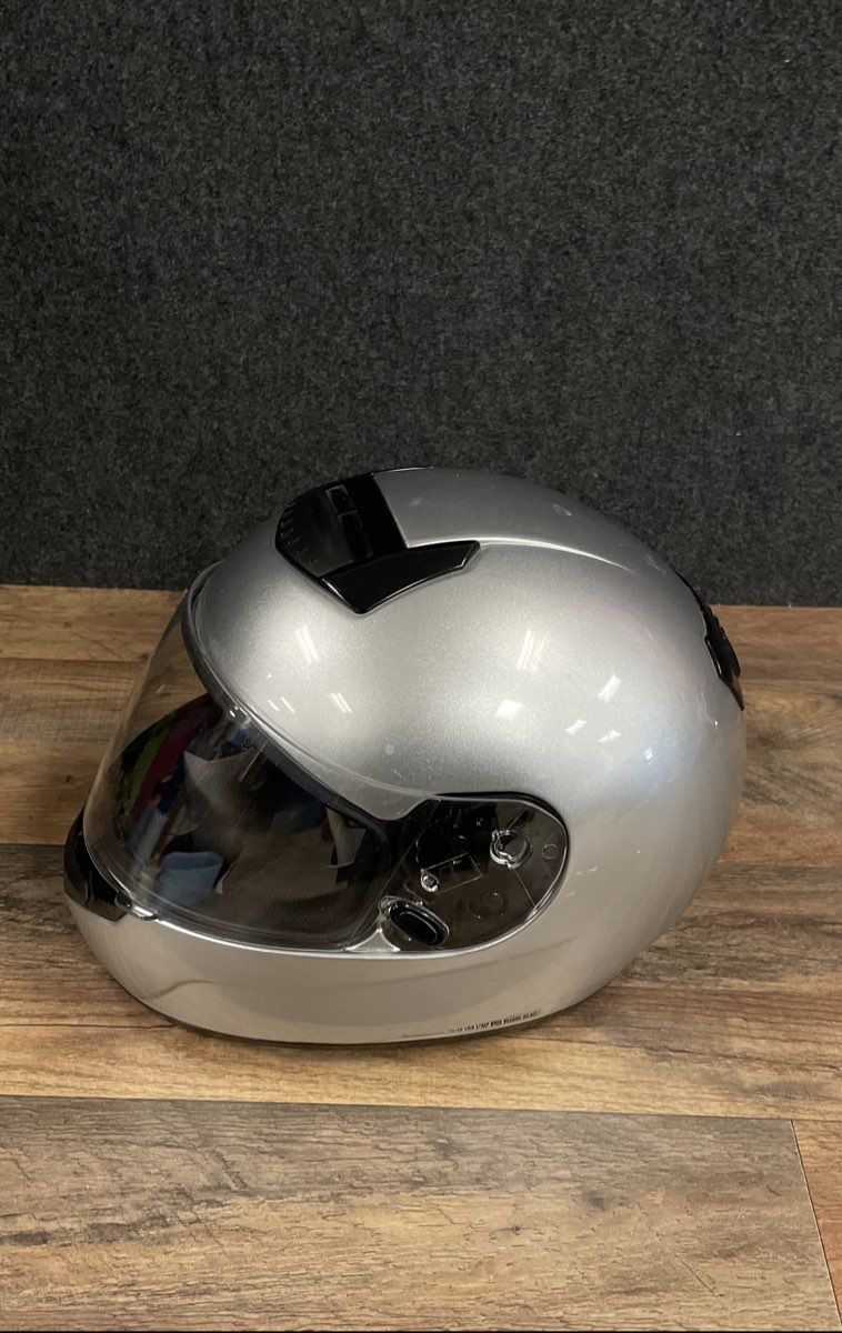 HJC CS-R1 Full Face Motorcycle Helmet Silver Size Small with Storage Bag