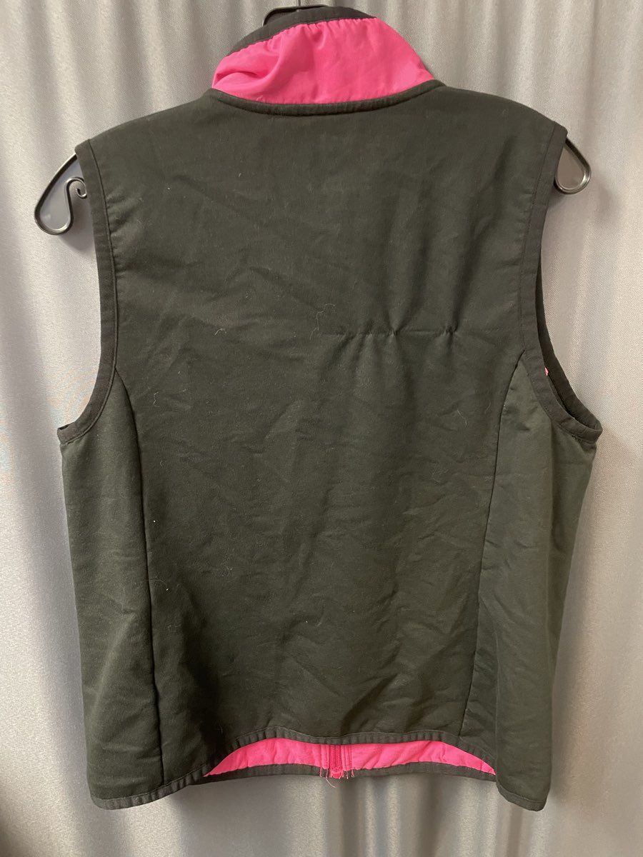 Lauren Ralph Lauren Active Women's Pink Black Quilted Mixed Media Puffer Vest L