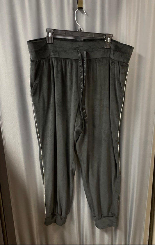 Victoria's Secret Women's Black Velour Rhinestone Stripe Jogger Pants XXL