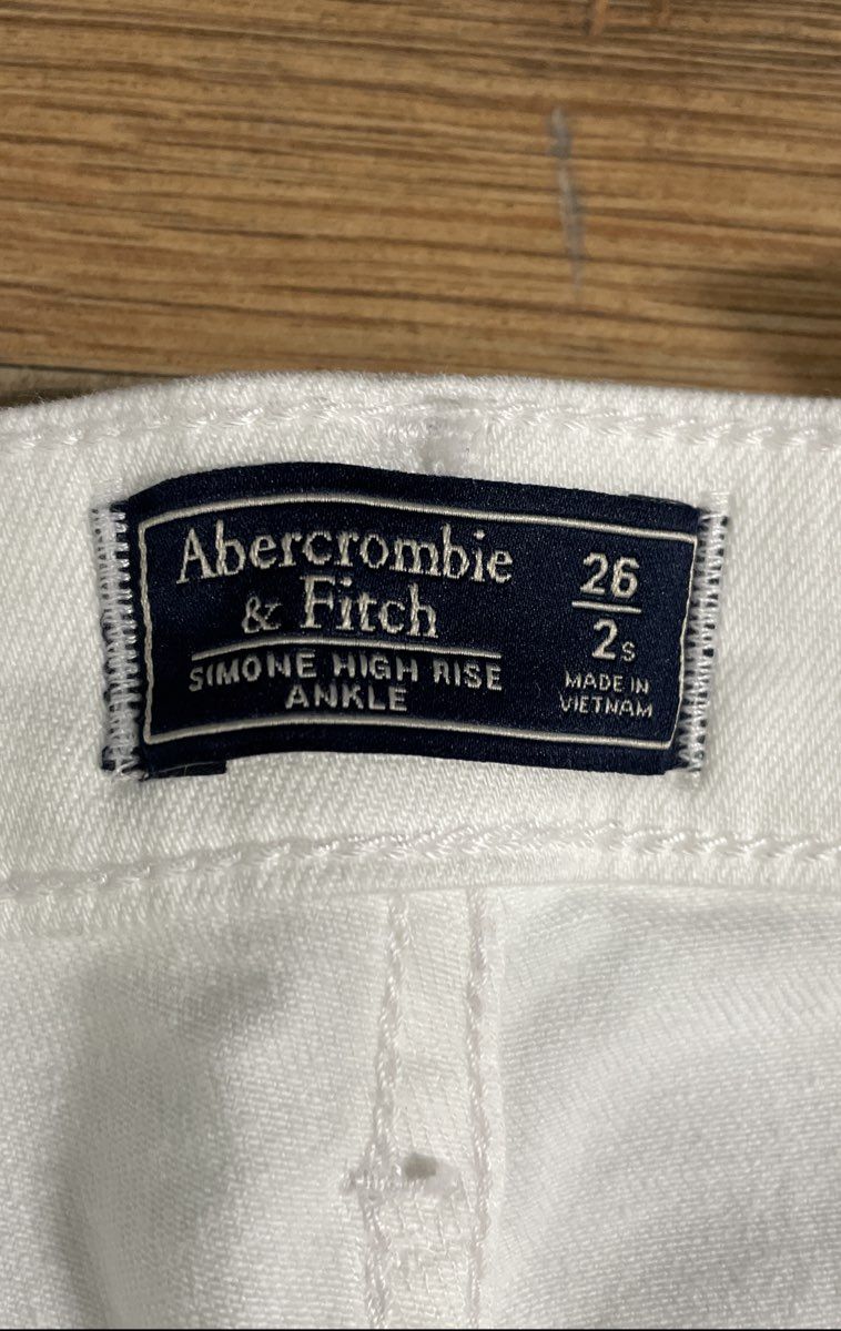 Abercrombie & Fitch Women's Simone High Rise Ankle White Pants Sz 26 2S NWT