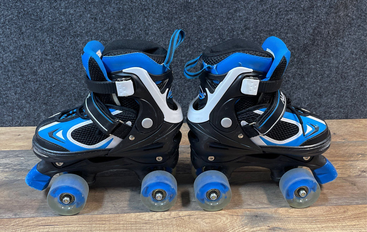 MammyGol Kids Quad Roller Skates Adjustable Size M 1Y-4Y Blue Black