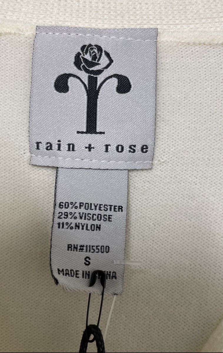 Rain + Rose Women's Cream Knitted Cardigan Ivory Gold Bit Hardware Sz S NWT