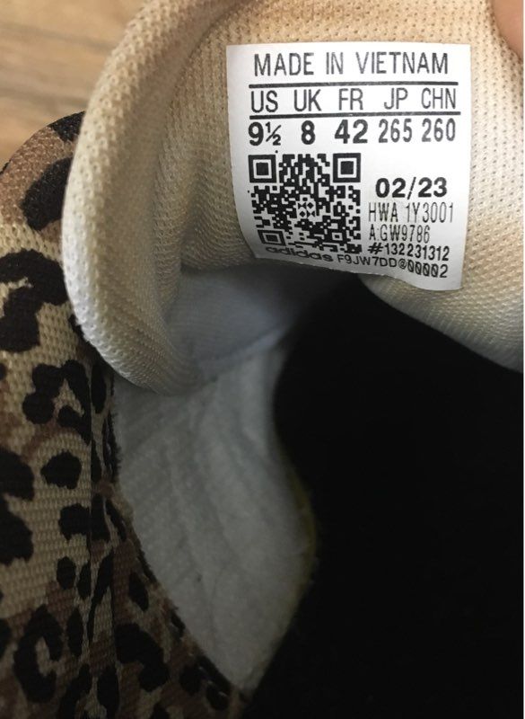 Adidas Court Platform White Leopard Print Womens Lifestyle Sneakers Size 9.5
