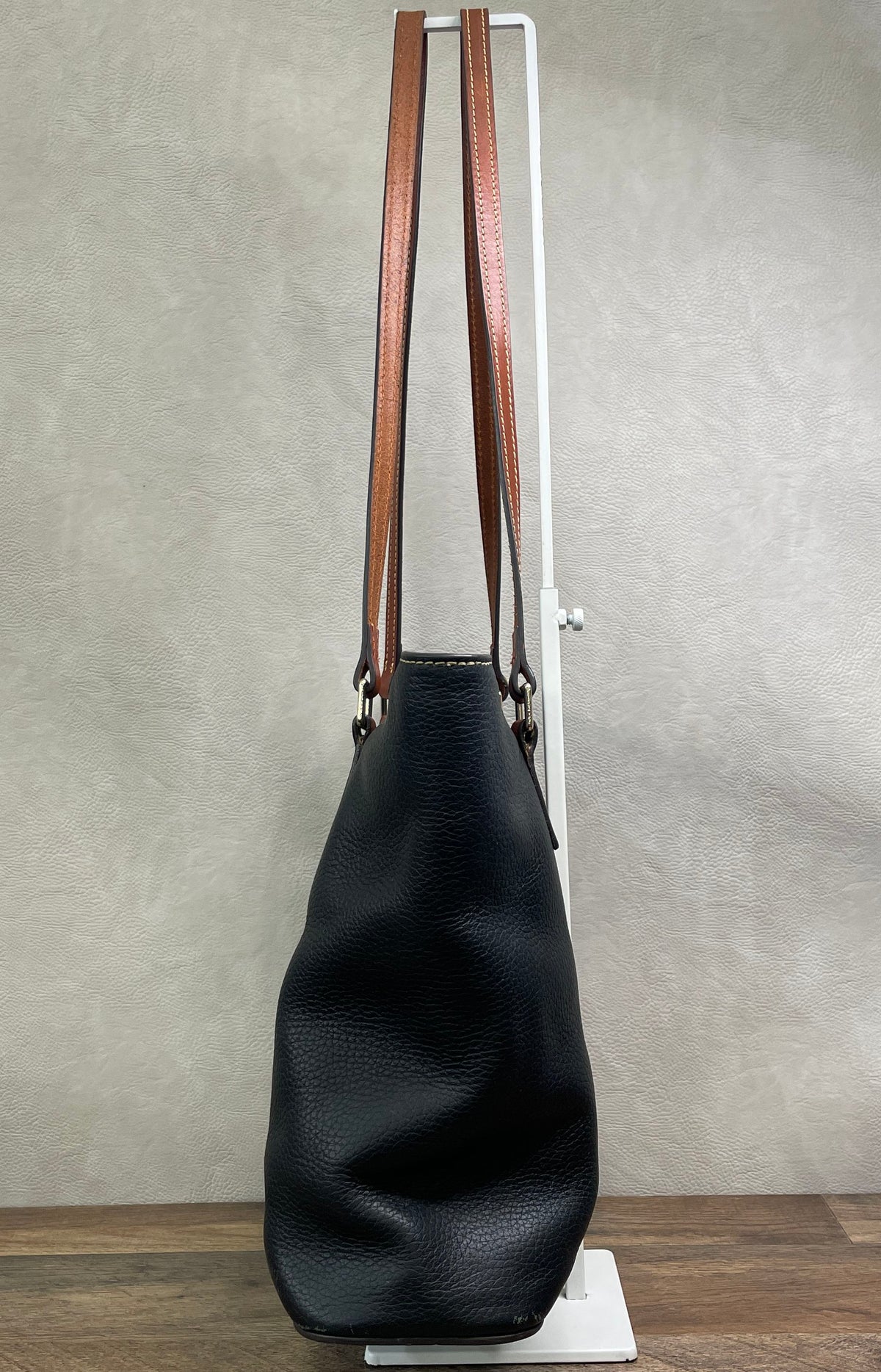 Dooney & Bourke Black Pebble Grain Small Lexington Shopper Tote Shoulder Bag
