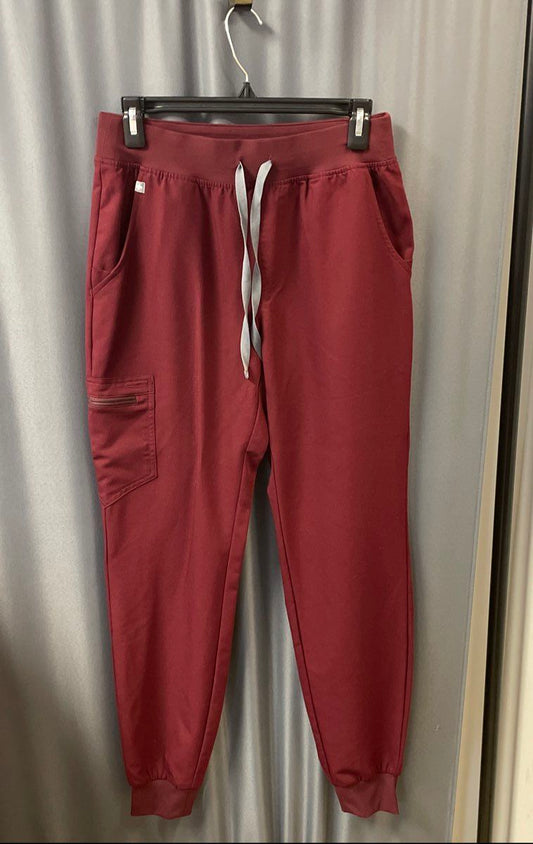 Figs Women's Zamora Jogger Scrub Bottoms Burgundy FIONx Small Tall