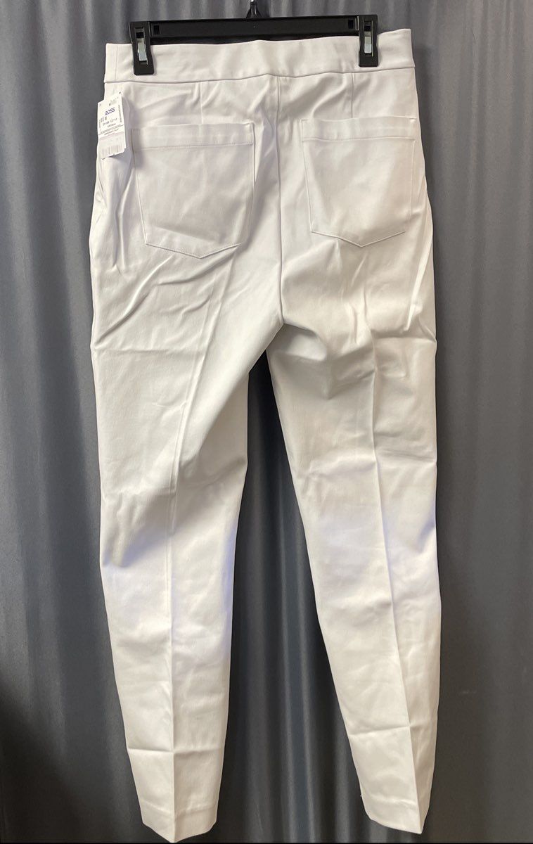 Spanx Women's Slim Straight Pants Classic White Tall Cotton Blend Size M NWT