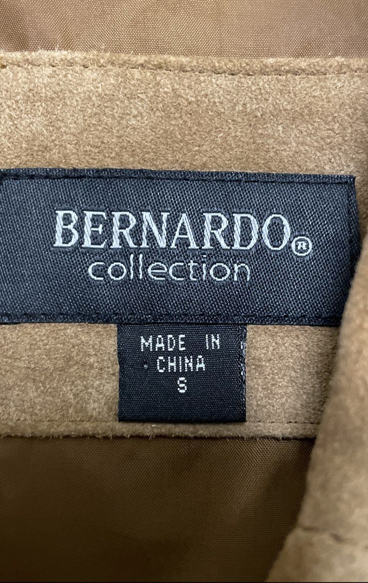 Bernardo Collection Women's Tan Genuine Leather Button Front Jacket Sz S
