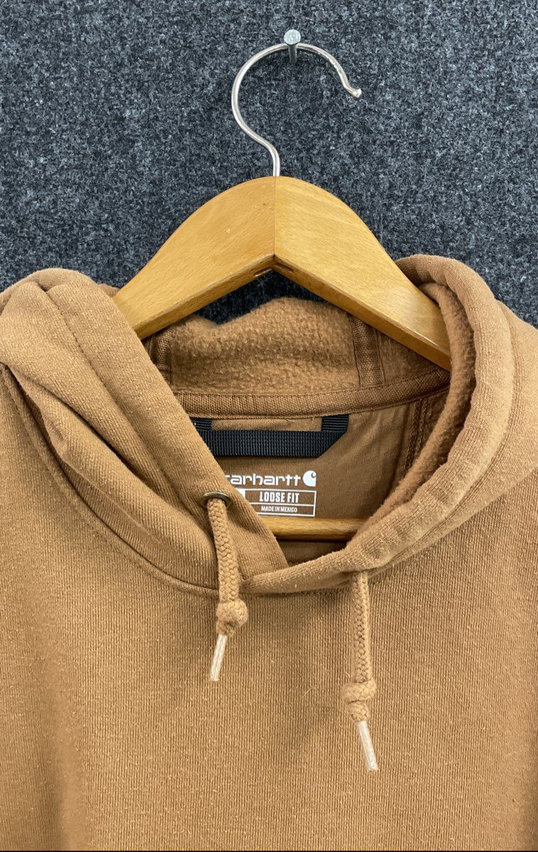 Carhartt Men's Brown K288 Loose Fit Graphic Sleeve Pullover Hoodie Sz XL