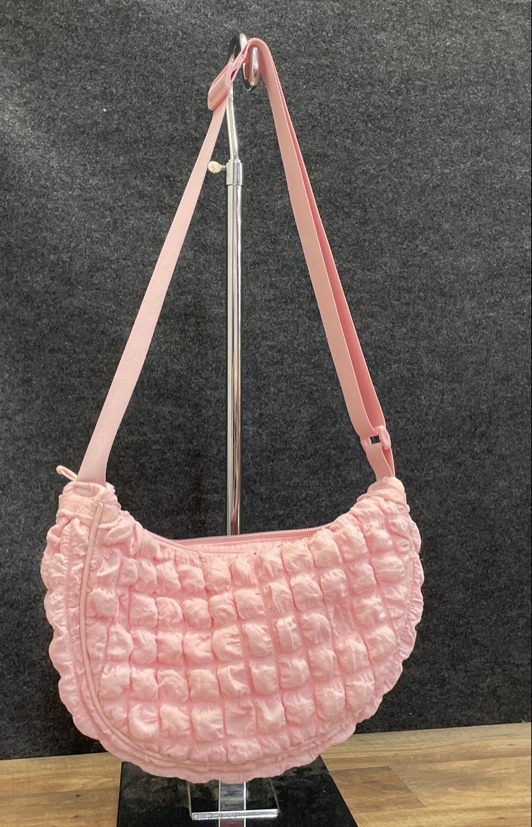 Wild Fable Pink Textured Popcorn Fabric Hobo Crossbody Bag Small
