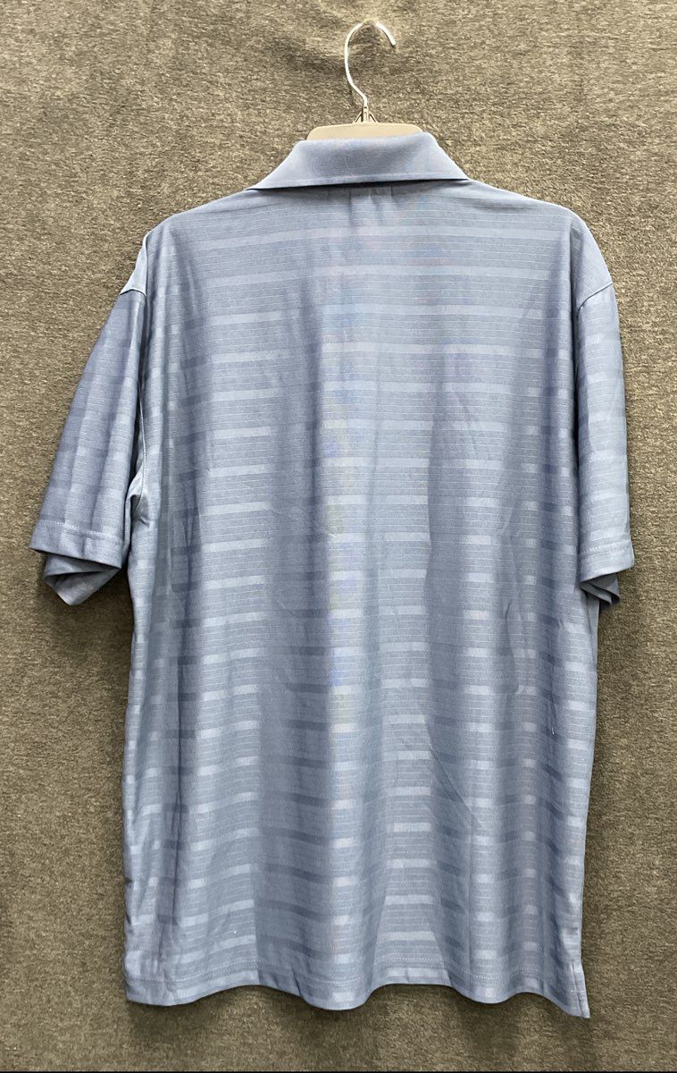 Port Authority Men's Blue Cadillac Striped Performance Polo Shirt Sz XL