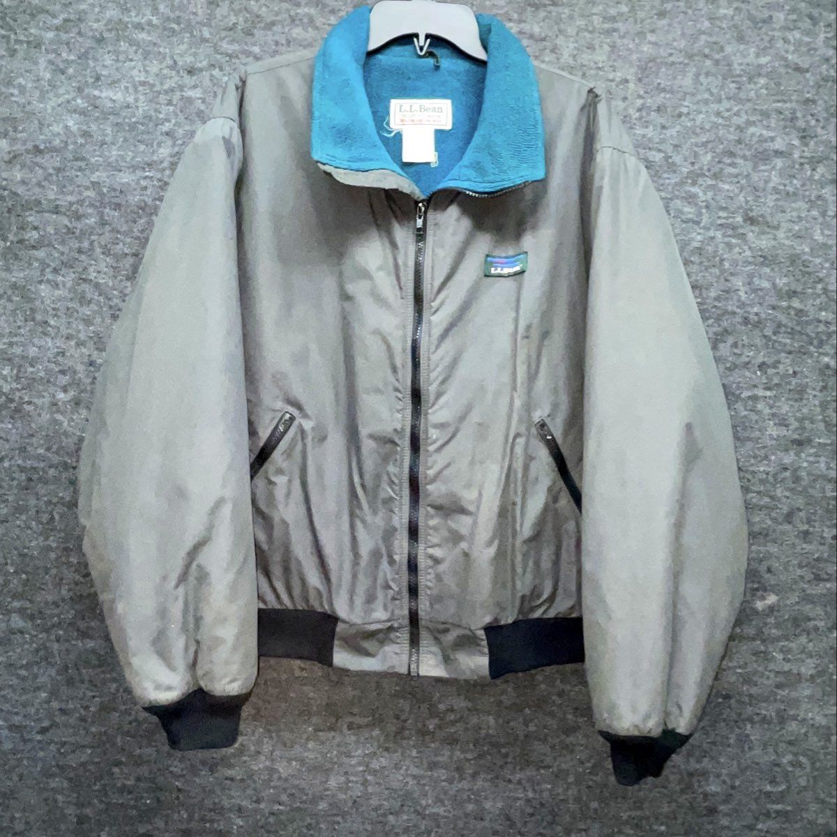 Vintage 90s L.L. Bean Men's Gray Fleece Lined Warm Up Jacket Full Zip XL