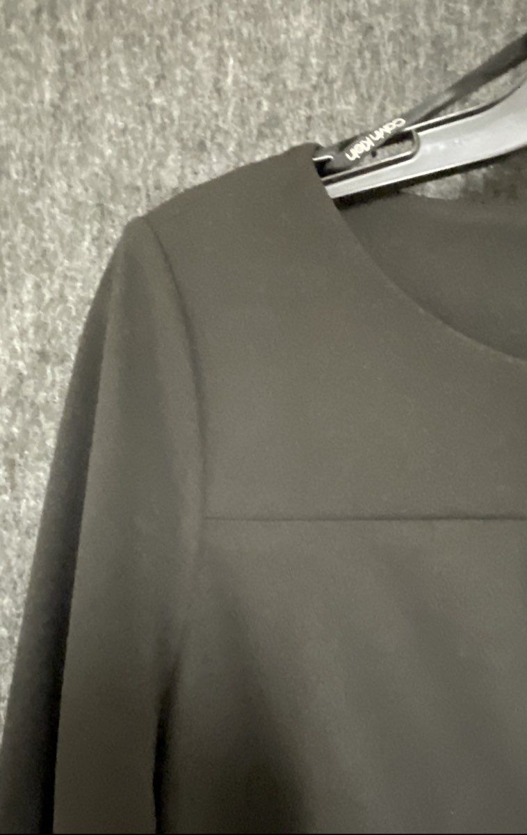 Calvin Klein Women's Black 3/4 Sleeve Ruched Waist Sheath Dress Sz 12