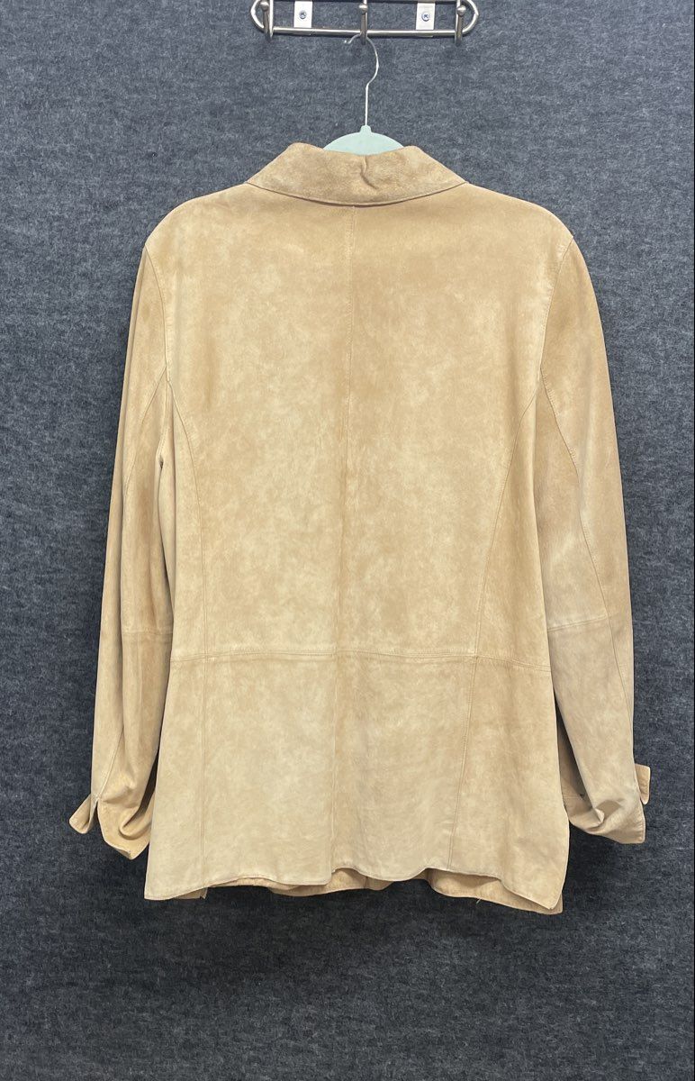 Valerie Separates Women's Tan Suede Leather Button Front Jacket Sz XL
