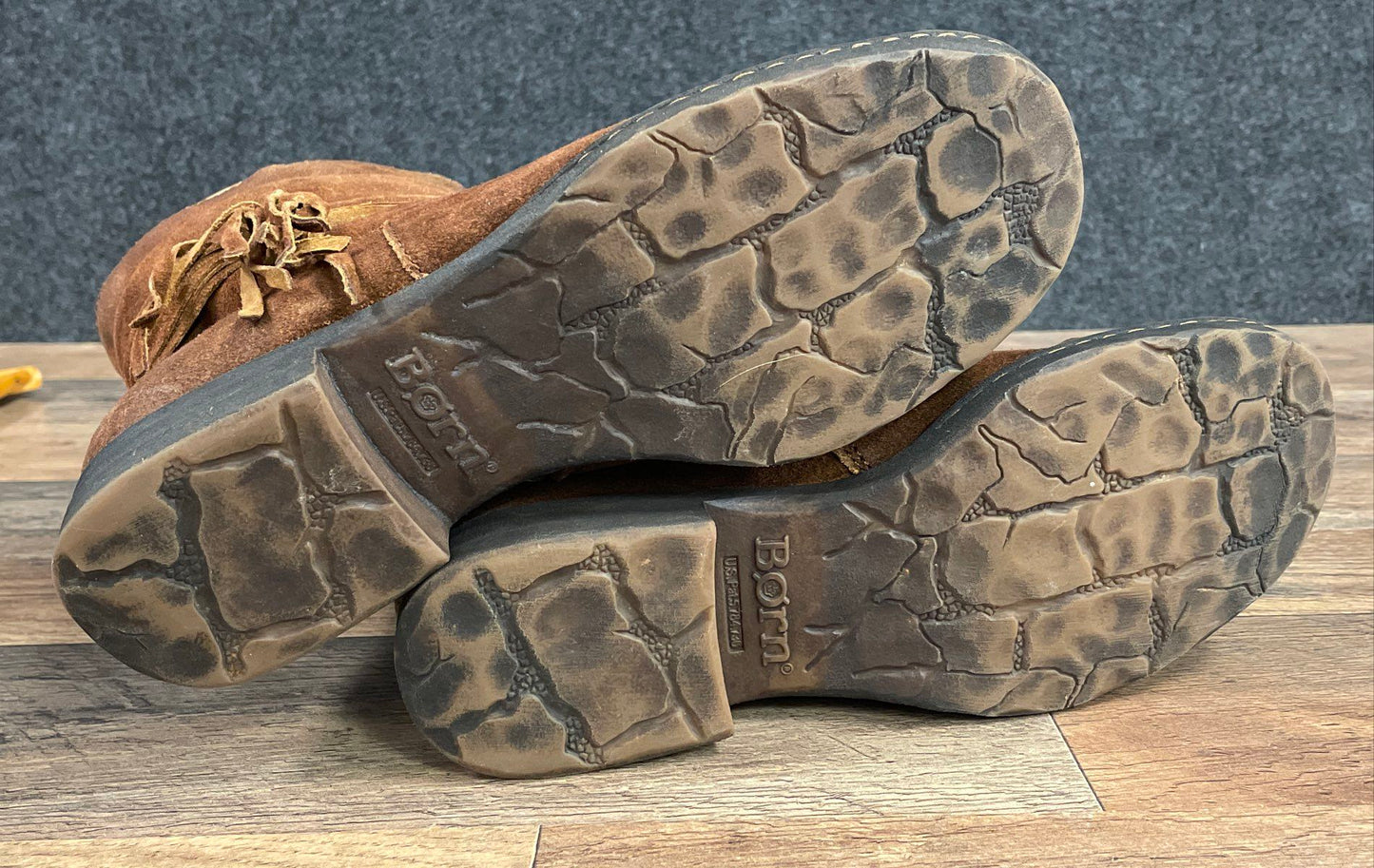 Born Kerri Brown Suede Fringe Tassel Slouchy Ankle Boots Women's Size 9