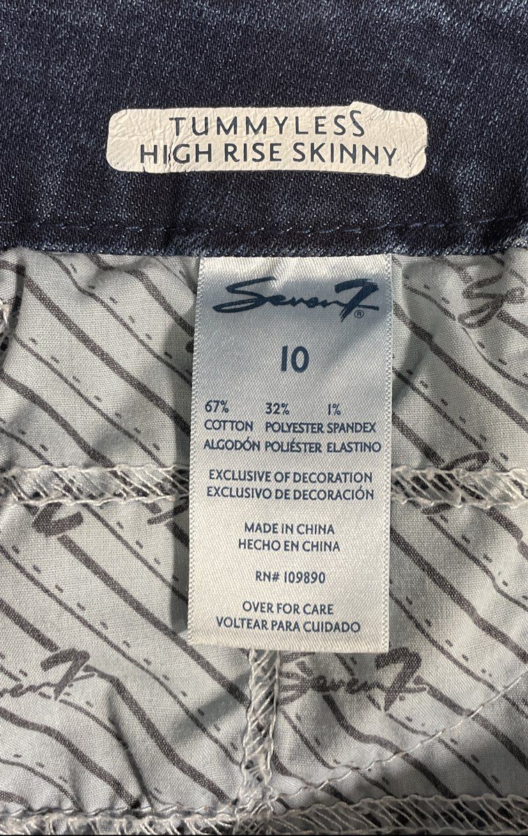 Seven7 Women's Blue Jeans Lot of 2 Tummyless High Rise Skinny Stretch Sz 10