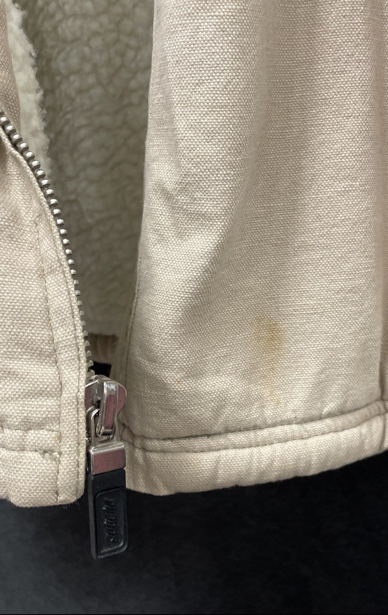 Vintage 90s Gotcha Men's Beige Sherpa Lined Cotton Canvas Workwear Jacket Sz M
