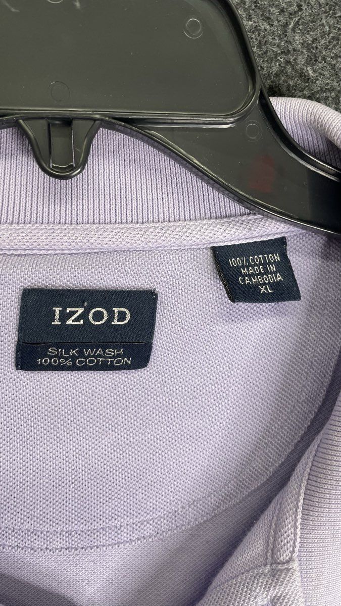 IZOD Men's Lavender Silk Wash 100% Cotton Short Sleeve Polo Shirt Size XL