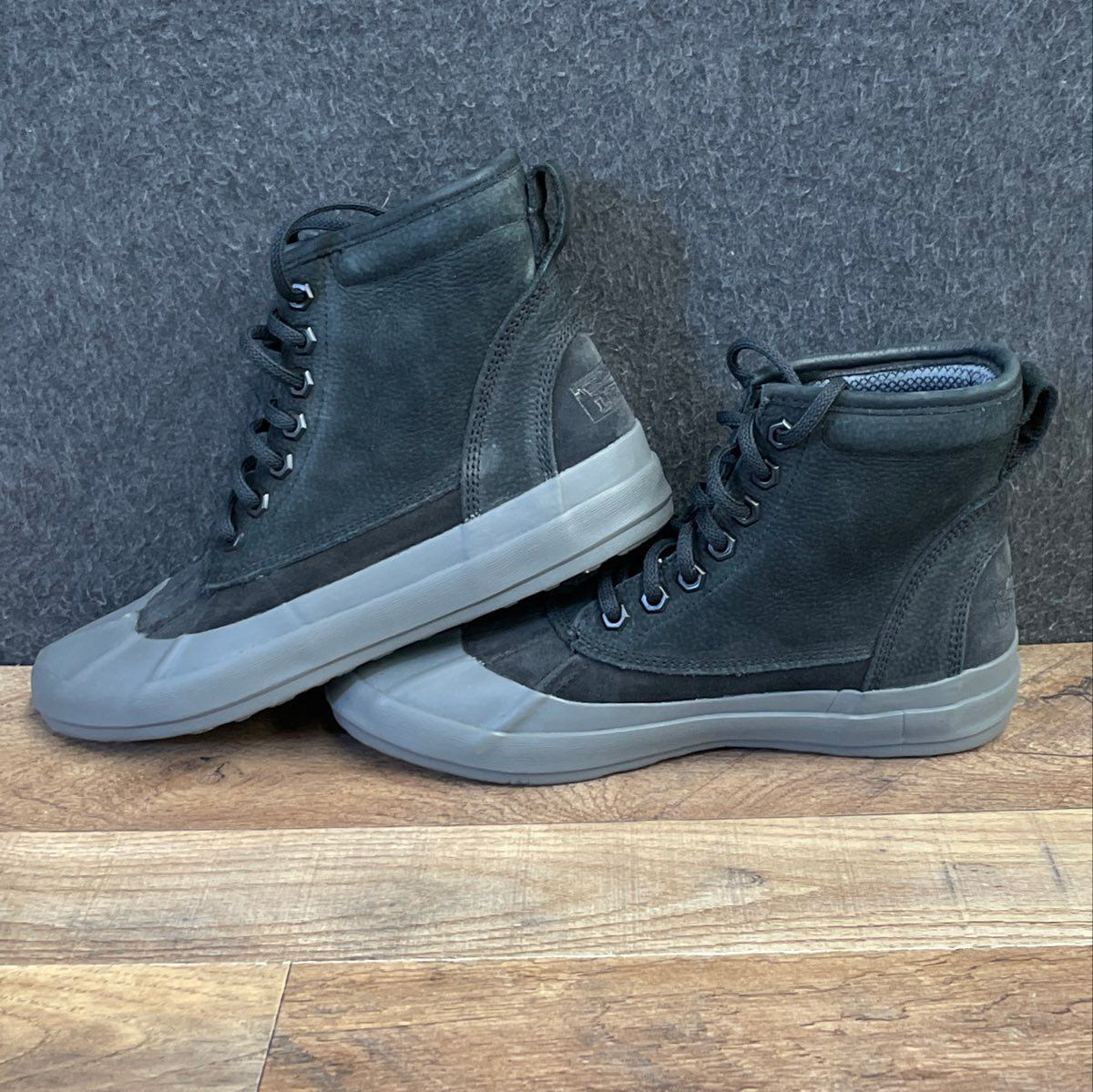 L.L. Bean Bar Harbor Duck Boots Black Suede Leather Ankle Boots