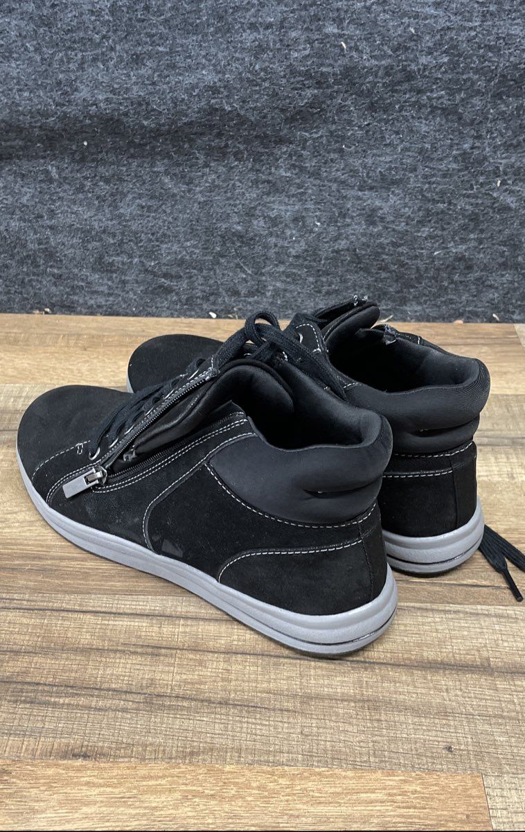 Clarks Breeze Glide Black Ankle Boot Sneakers Side Zip Women's Size 6.5