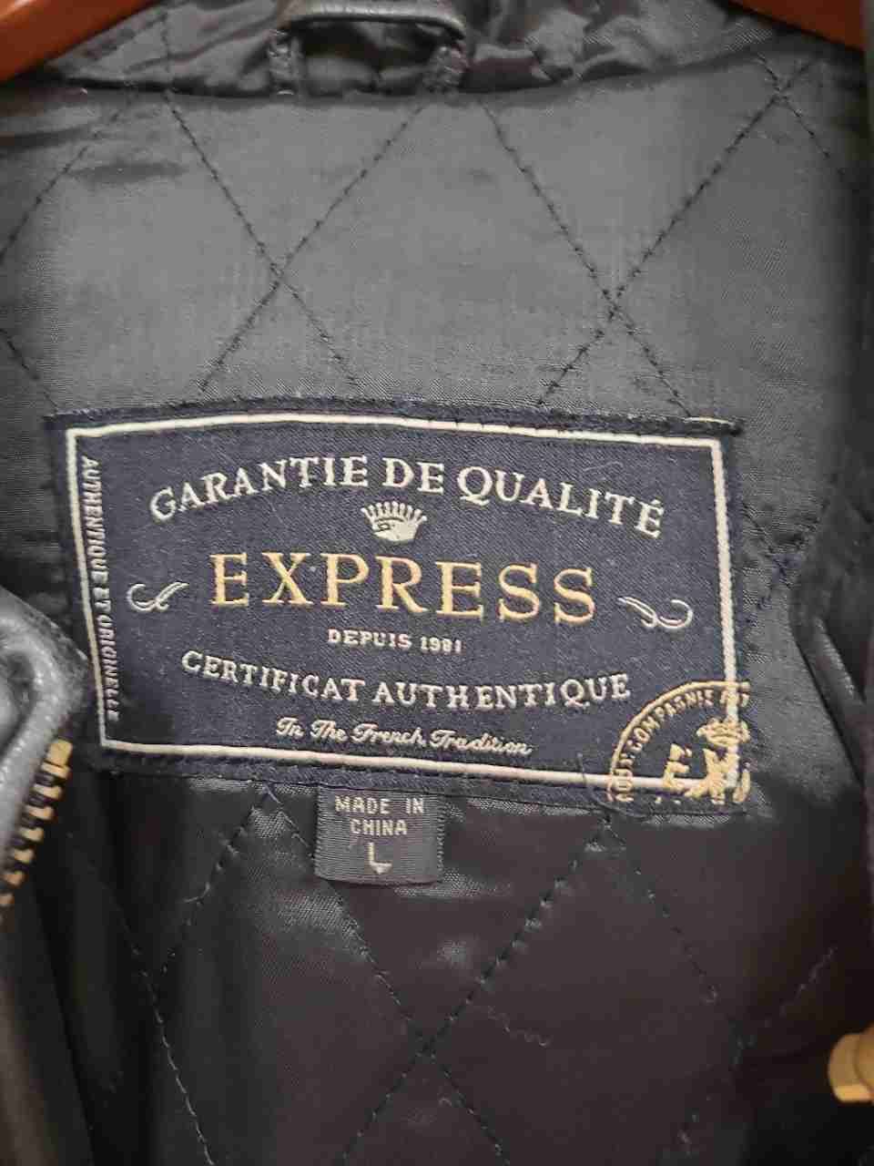 Vintage 90s Express Women's Black Hooded Leather Coat Thinsulate Quilted Sz L