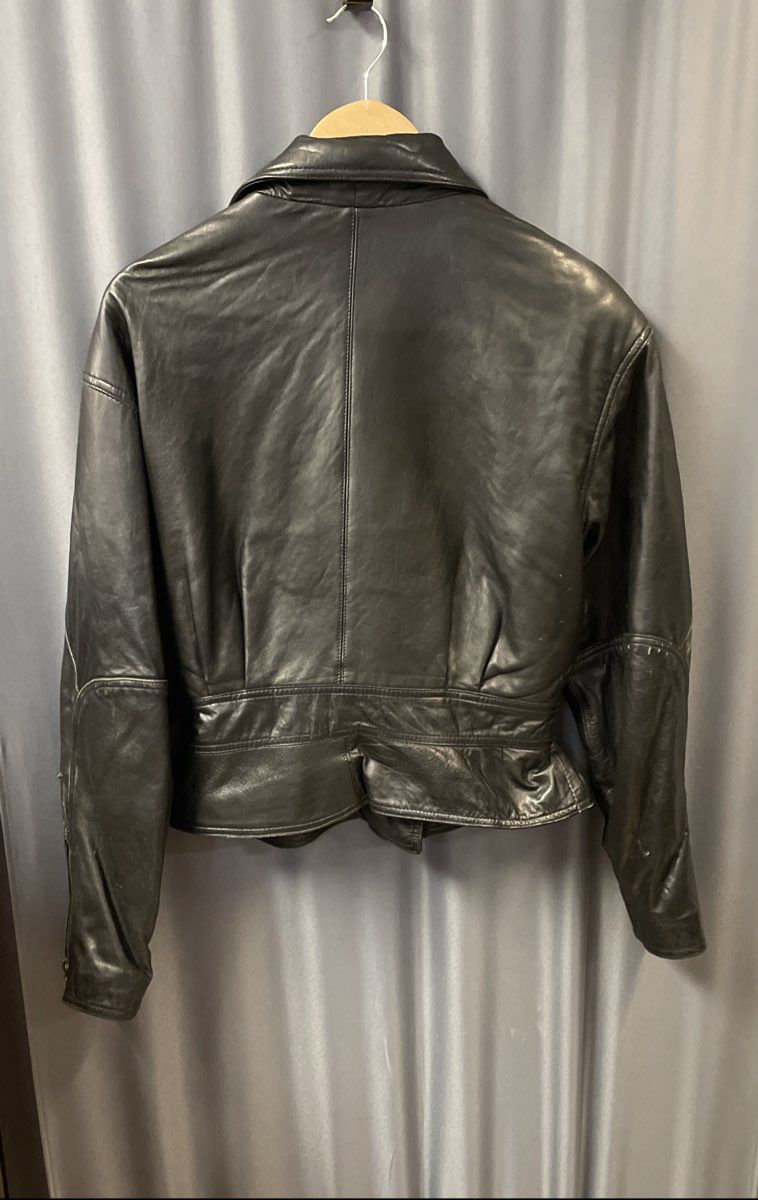 Michael Joseph Men's Black Leather Motorcycle Jacket Belted Vintage 90s Sz L