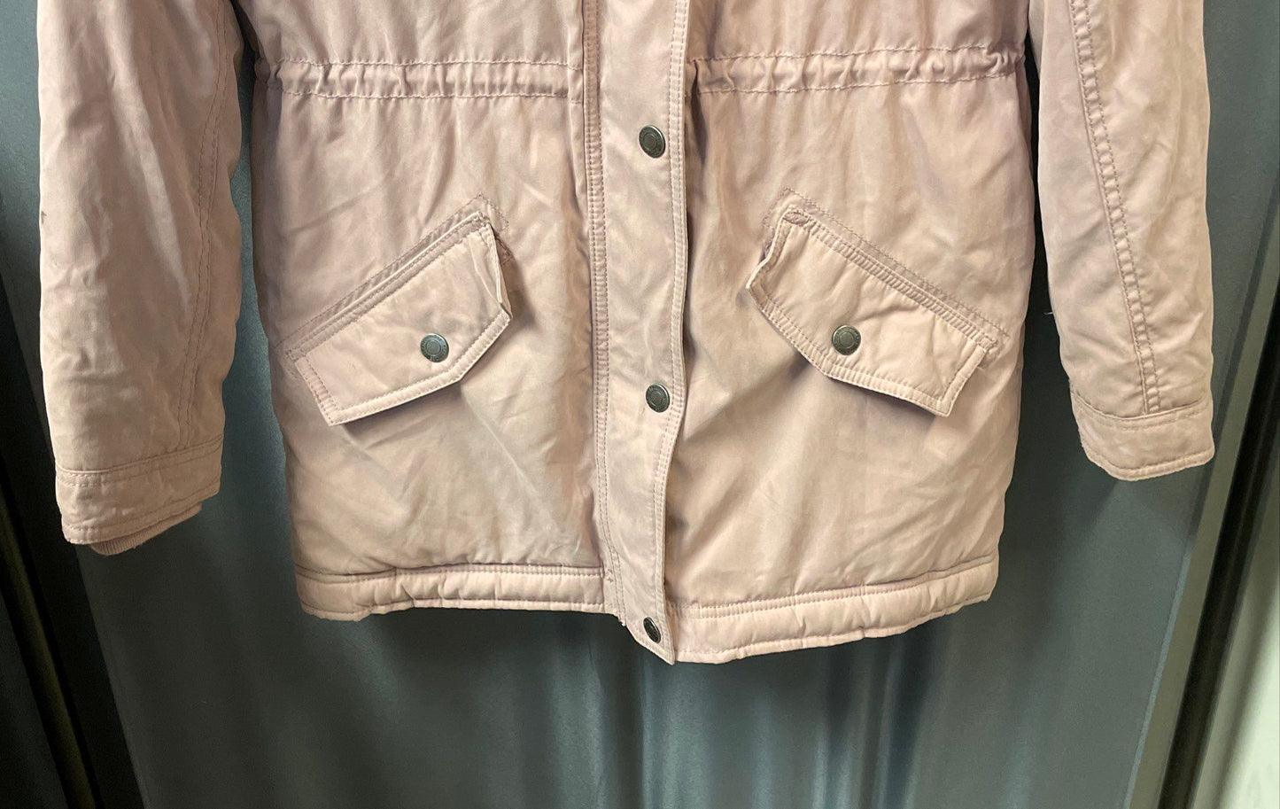 Abercrombie Kids Girls Pink Parka Faux Fur Hooded Sherpa Lined NWT Sz 15/16