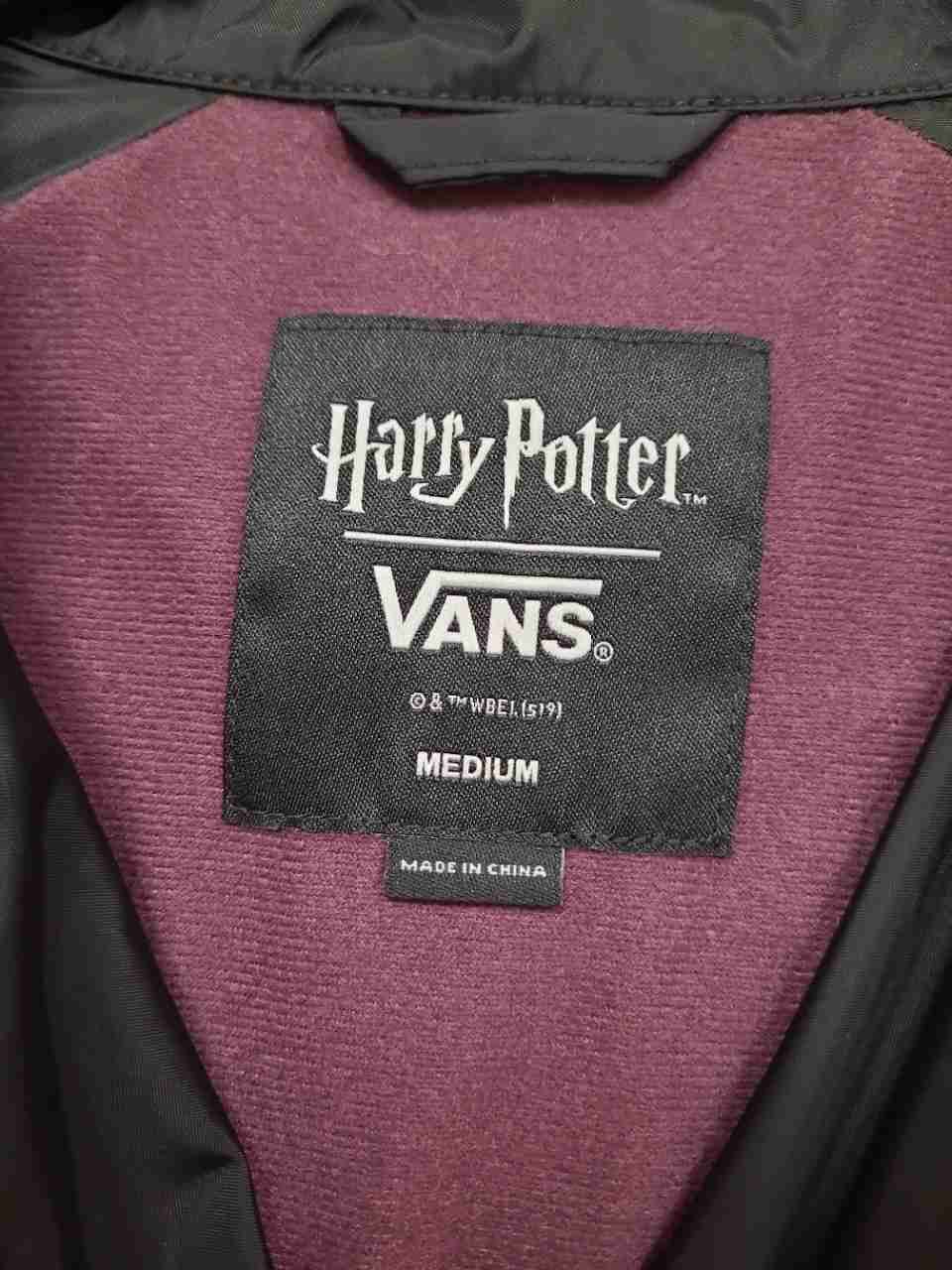 Vans x Harry Potter Men's Black Deathly Hallows Torrey Coach Jacket Sz M