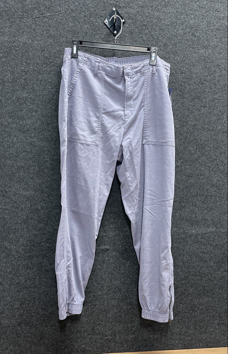 GAP Women's Lavender Patch Pocket Jogger Pants Ankle Zip Cotton Blend Sz 14