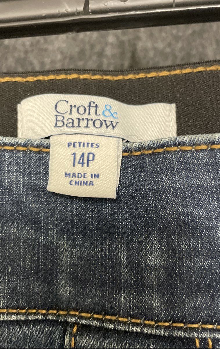 Croft & Barrow Women's Relaxed Mid-Rise Pull-On Denim Jeans Stretch NWT Sz 14P