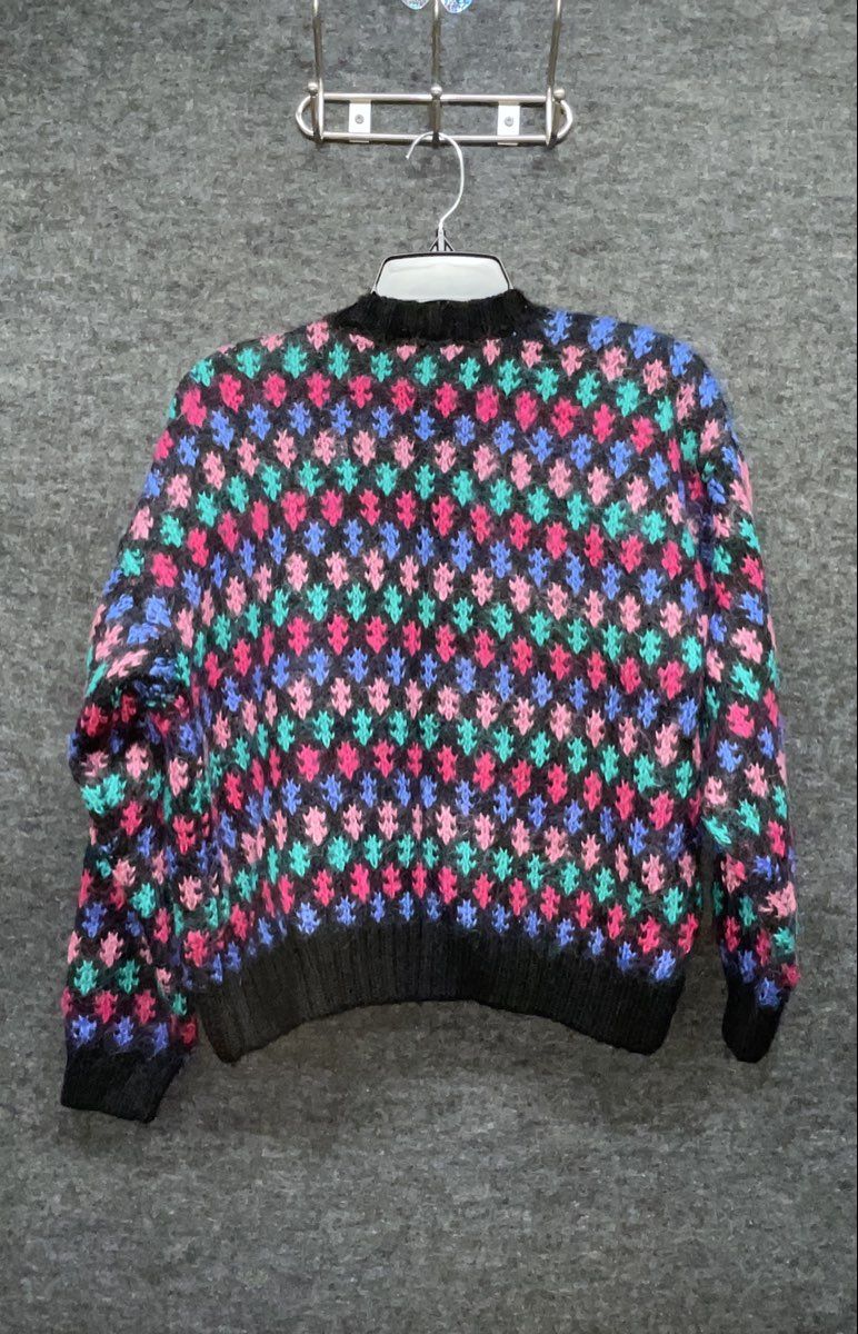 Vintage 80s BEST American Clothing Co Wool Blend Fuzzy V-Neck Cardigan Sz M