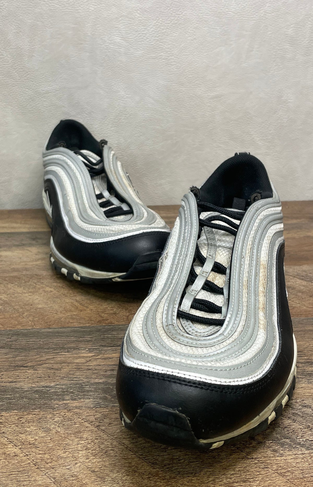 Nike Air Max 97 Black Silver Wolf Grey Men's Sneakers Size 13