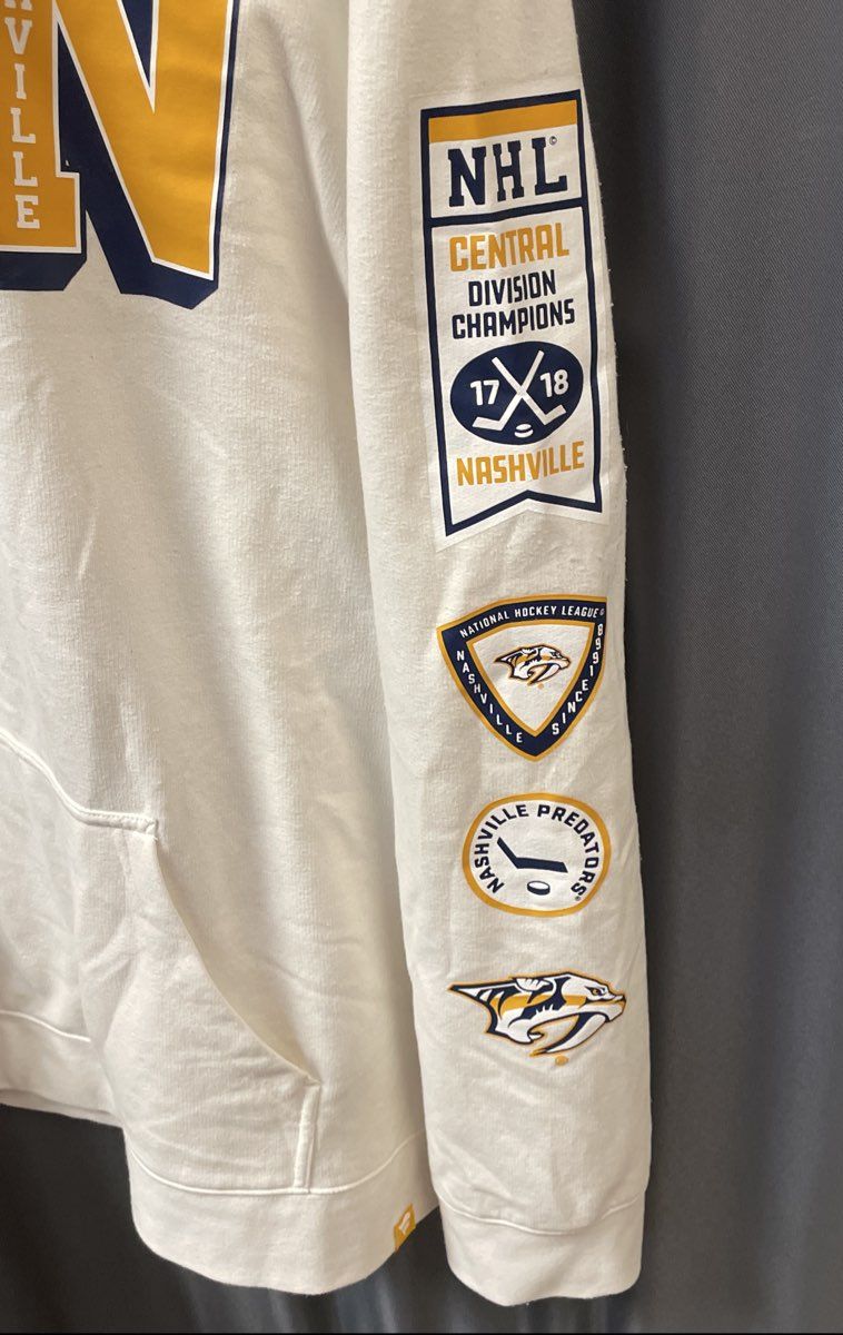 Fanatics Nashville Predators White 17-18 Division Champions Hoodie Sz 2XL