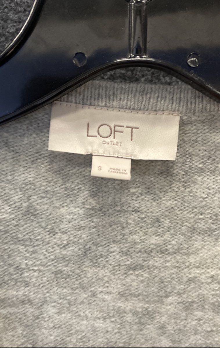 Loft Outlet Women's Gray Heather Wrap Cardigan Sweater Side Tie V-Neck Sz S