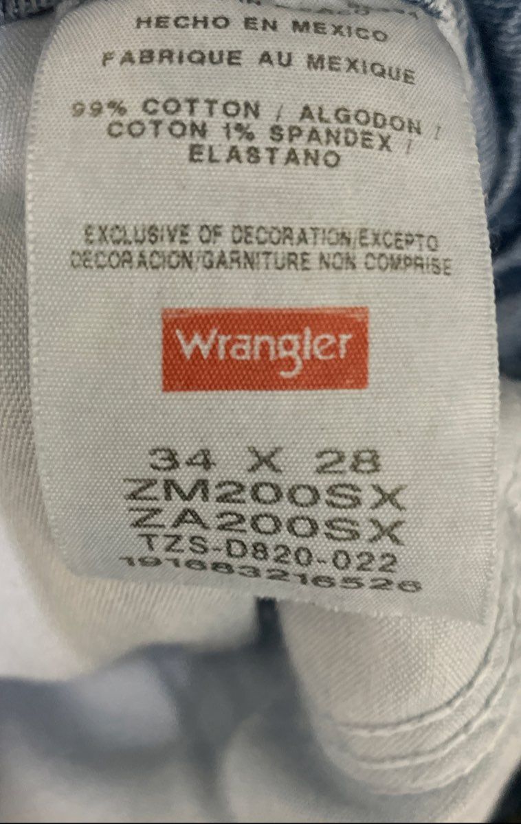 Wrangler Authentics Men's Light Wash Straight Leg Denim Jeans Size 34x28