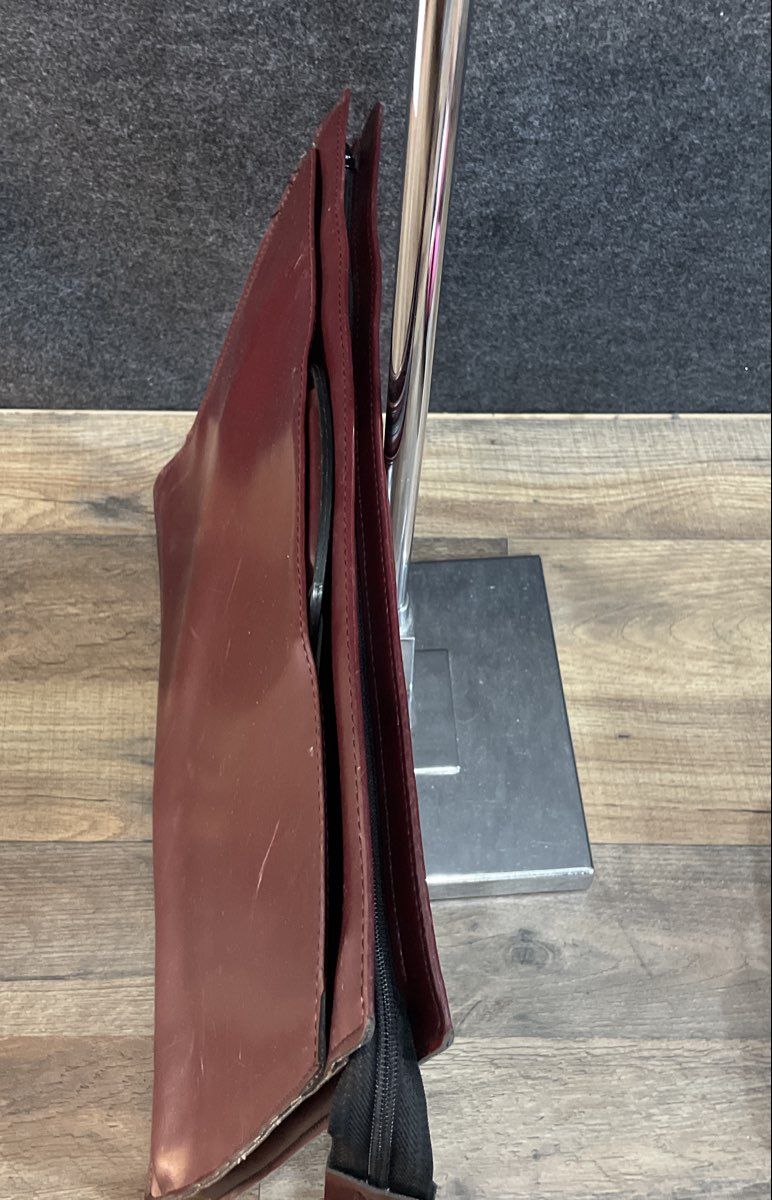 Vintage Samsill 7244 Burgundy Slim Briefcase Zippered Portfolio Handle Bag
