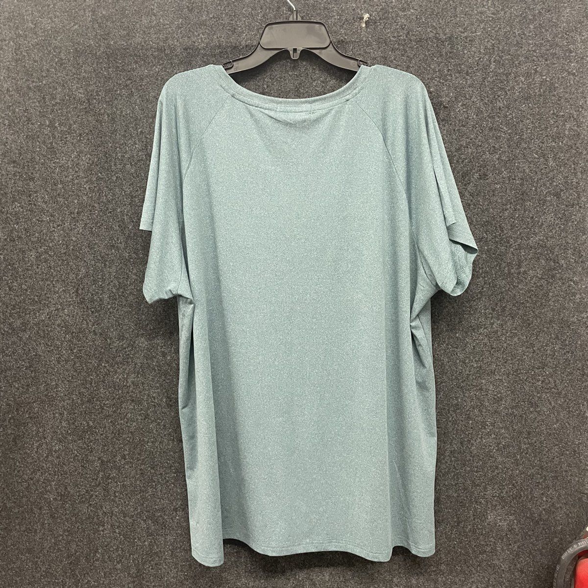 Vindery Women's Sage Green Heathered V-Stitch Short Sleeve Tunic Shirt NWT 4XL