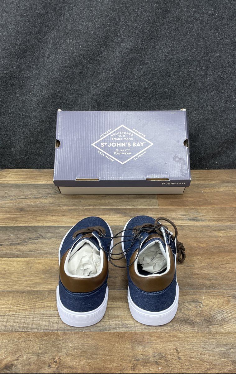 St. John's Bay Bryce Navy Denim Casual Men's Sneakers Size 10.5 DS NWT