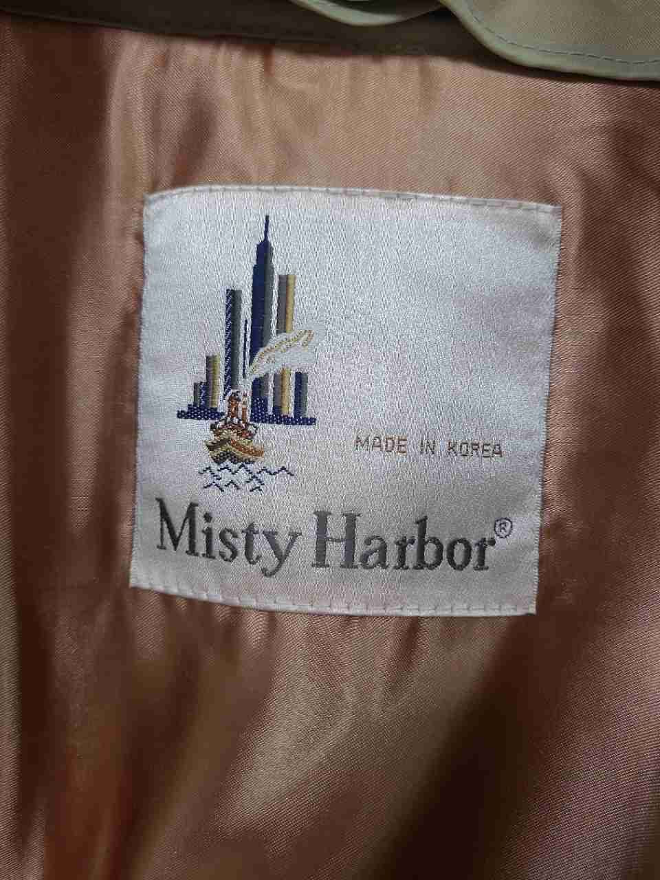 Vintage 80s Misty Harbor Men's Tan Double Breasted Trench Coat Liner Sz 42 Reg
