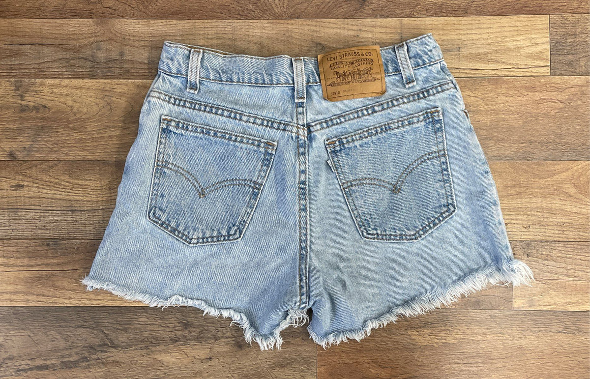 Vintage 90s Levi's Denim Shorts Lot of 2 High Rise Cutoff Cuffed 37910 37954