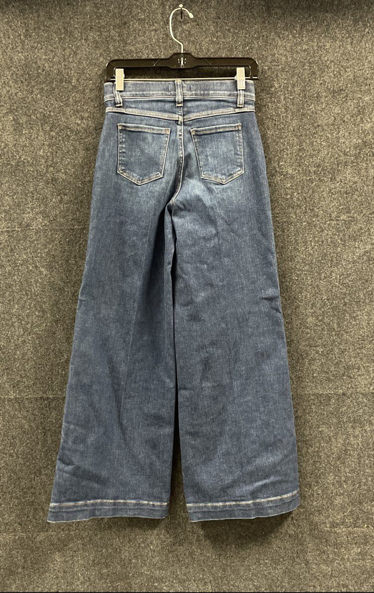 Spanx Women's Indigo Blue High Rise Wide Leg Pull On Flare Jeans Sz XS