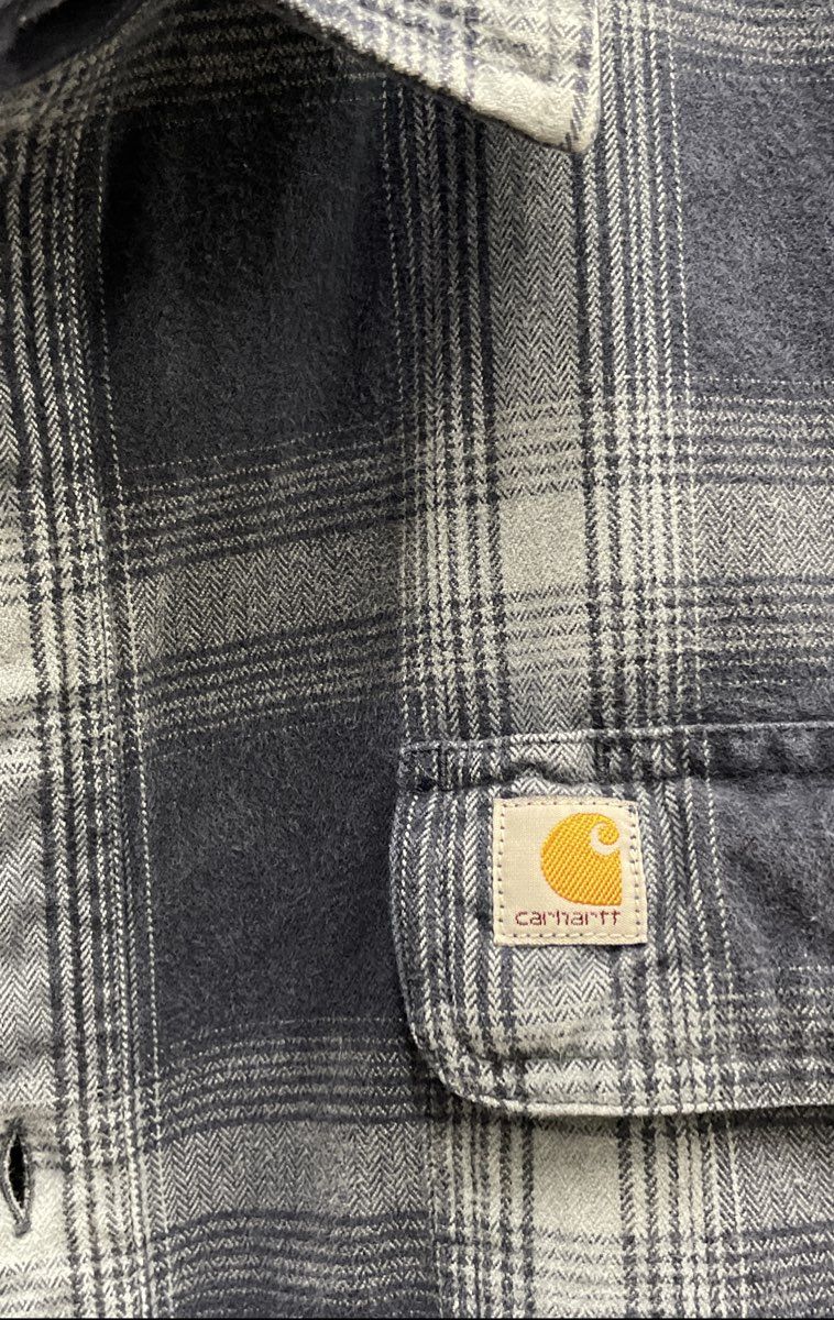 Carhartt Men's Blue Gray Plaid Original Fit Cotton Flannel Shirt Sz 3XL