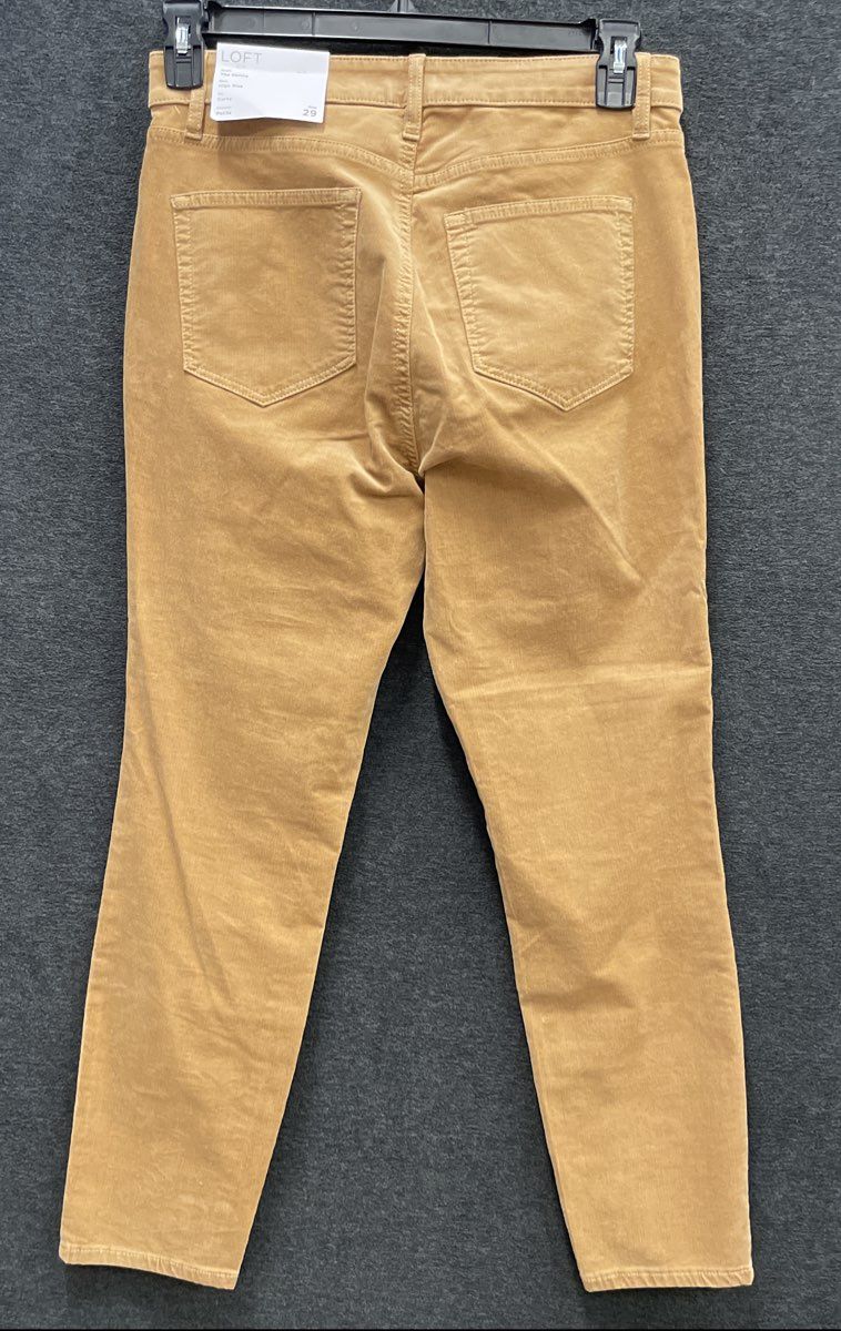 Loft Women's Tan The Skinny High Rise Curvy Fit Corduroy Pants NWT Sz 29 Petite