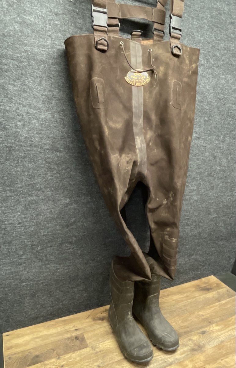 Pro Line Deluxe Insulated Chest Waders Men's 9 Thinsulate 200g Steel Shank Brown