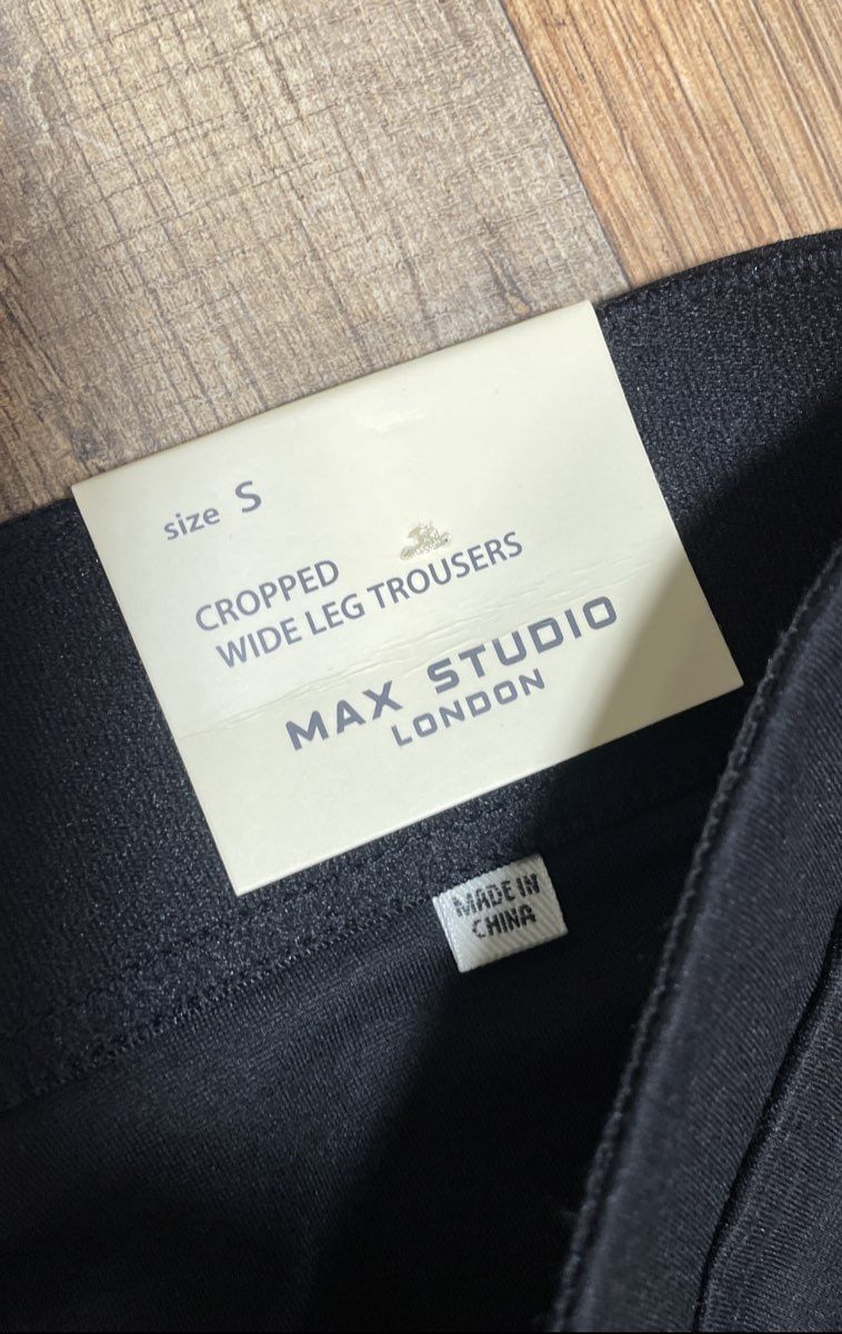 Max Studio Women's Black Cropped Wide Leg Trousers Patch Pockets Sz S NWT