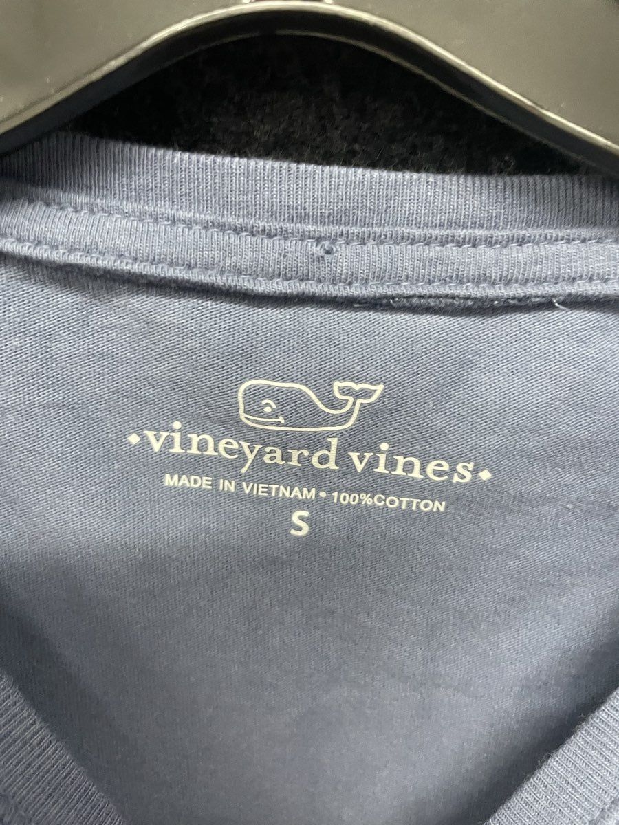 Vineyard Vines Men's Long Sleeve Pocket T-Shirt Blue Gradient Whale Graphic Sz S