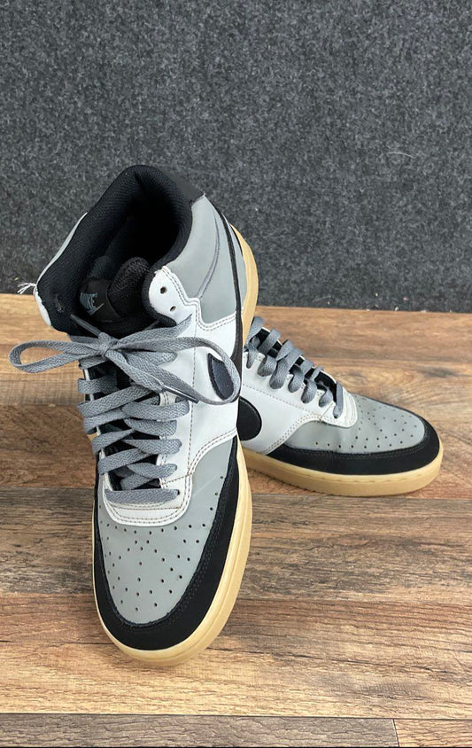 Nike Court Vision Mid Grey Black Gum Sole Men's Sneakers Size 8.5