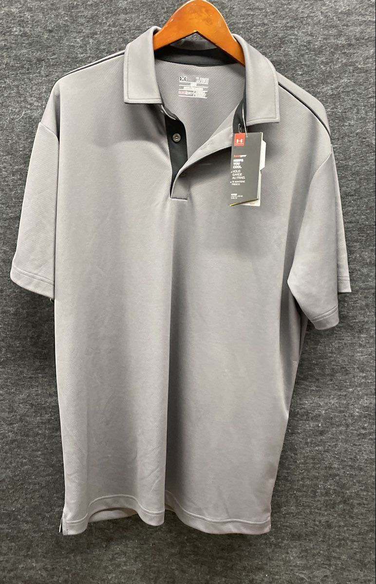 Under Armour Men's Grey Performance HeatGear Loose Fit Polo Shirt NWT Sz XL