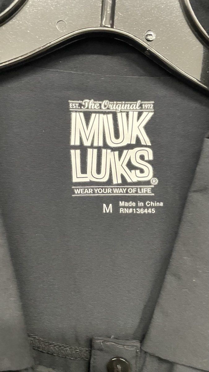 MUK LUKS Women's Black Rayon Button Front Jumpsuit Drawstring Jumper Sz M